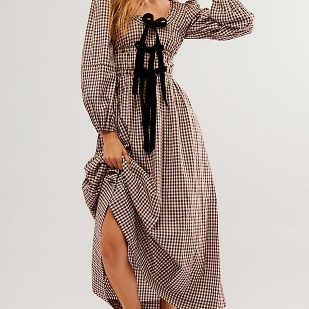 Damson Madder Dakota Bow Gingham Dress